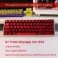 Frost Red Metal Feature 61 Keys PBT Doubleshot Side Legends Keycaps Set Cherry Profile for Cherry MX Keyboard
